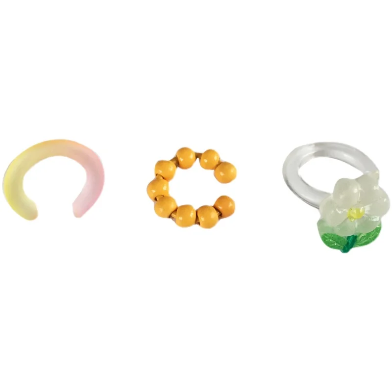 

Bilandi Women Jewelry Resin Ear Clip Earrings 2021 New Design Sweet Temperament Flower Ear clip Earring No Piercing For Girl