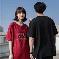 womens clothing korean oversize t shirt women red and black round neck short sleeve men and women streetwear vintage clothes