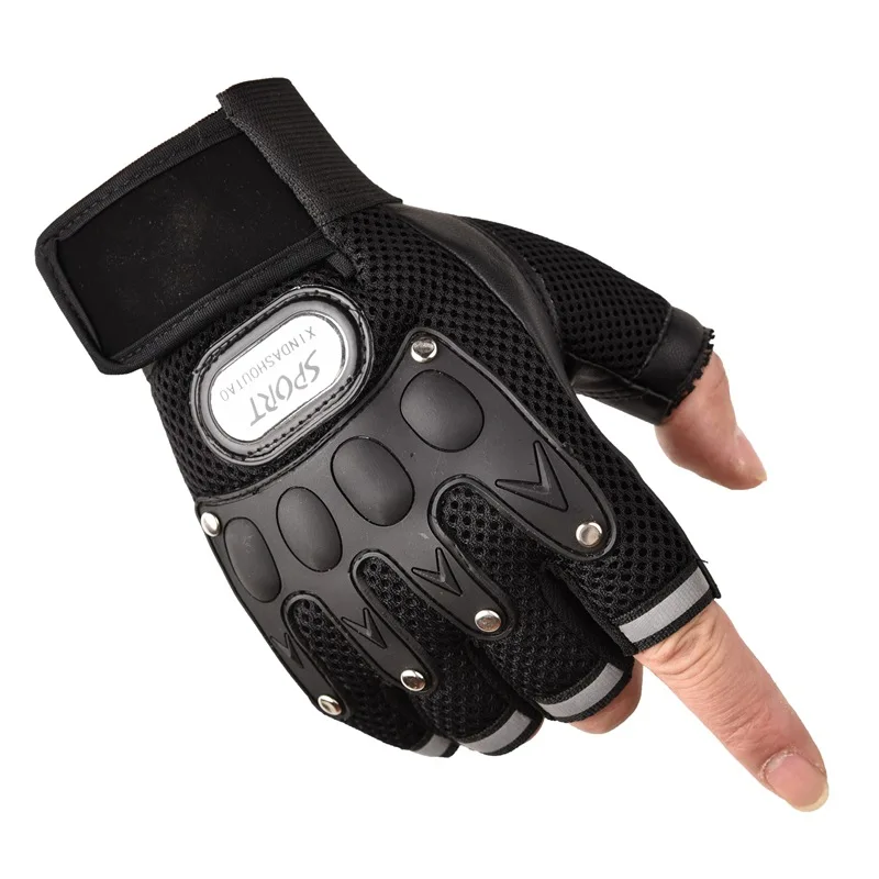 

Spring Summer Unisex Hard Shell Half Finger Gloves Men's Motorbike Outdoor Riding Gloves Women's Fitness Mesh Half Finger Gloves