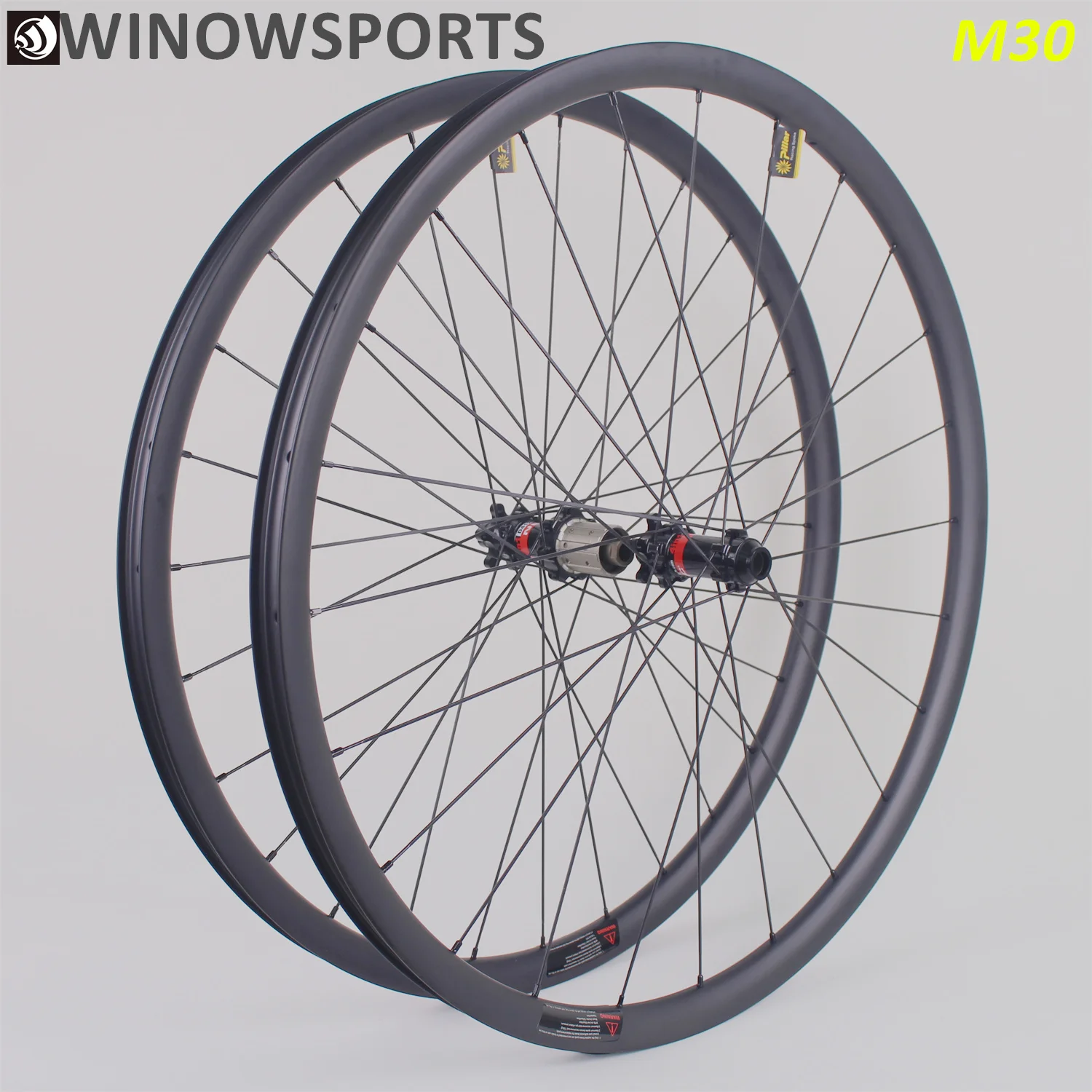 

2020 Winowsports high stiffiness 29er mtb carbon wheel 30mm wide hookless and tubeless ready rim 29 inch D411/D412 novatec wheel