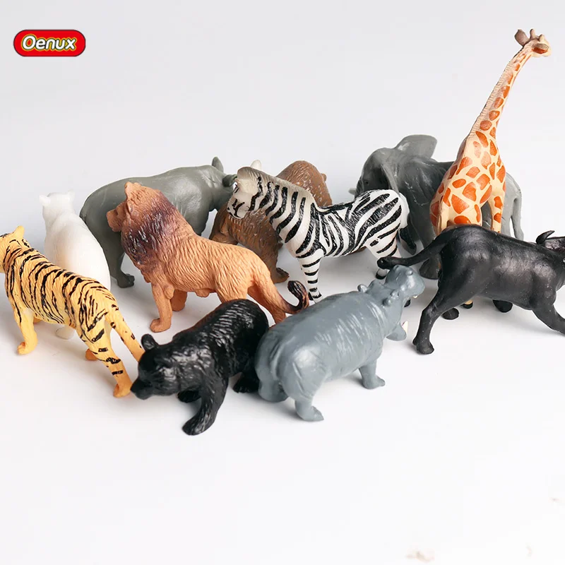 Оригинальная фигурка животного Oenux имитация дикого зоопарка Льва тигра жирафа