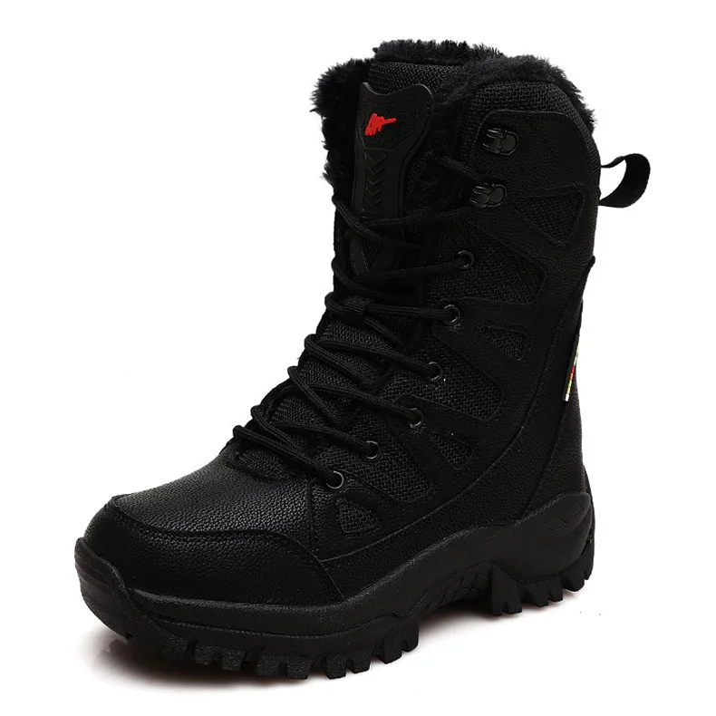 

Winter Men Military Boots Special Force Tactical Desert Boots Waterproof Leather Men's Boots Plush Warm Snow Boots Work Shoesd2