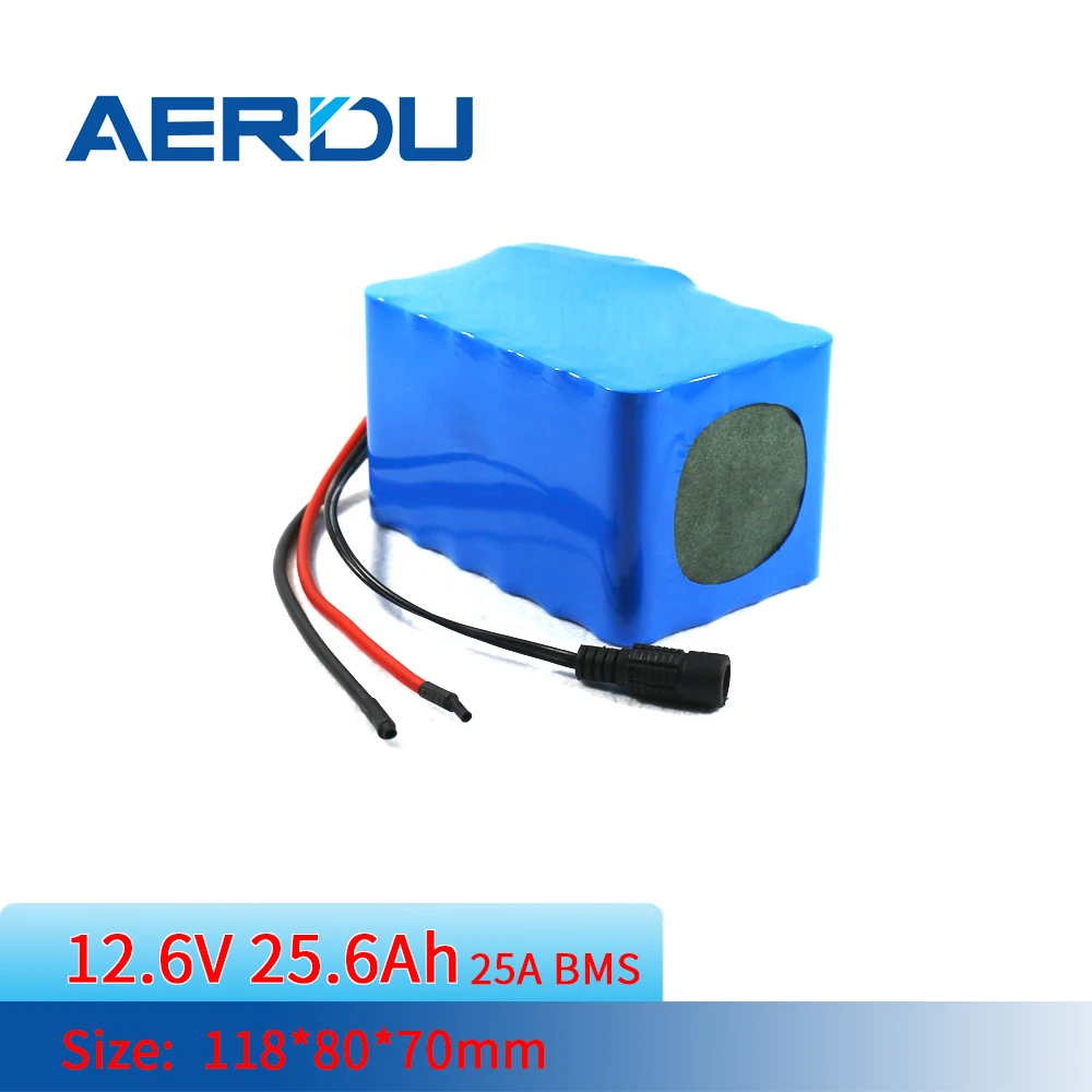 

AERDU 11,1 V 25.6Ah 3S8P 18650 литиевая-ионный Батарея пакет встроенный БМС + DC5521 14AWG кабель штекером для 210W тачка Одноколесный самокат Скутер мопед