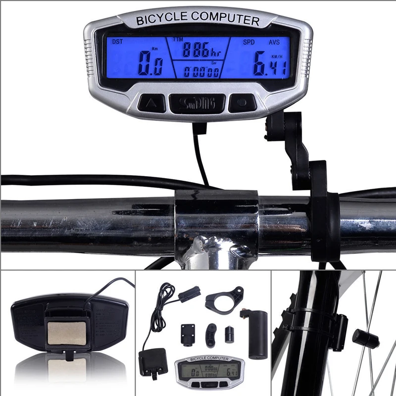 

Bicycle Computer Bike Speedometer LCD Backlight Automatic Wake-up Multifunctions Waterproof Bicycle Odometer Cycling Stopwatch