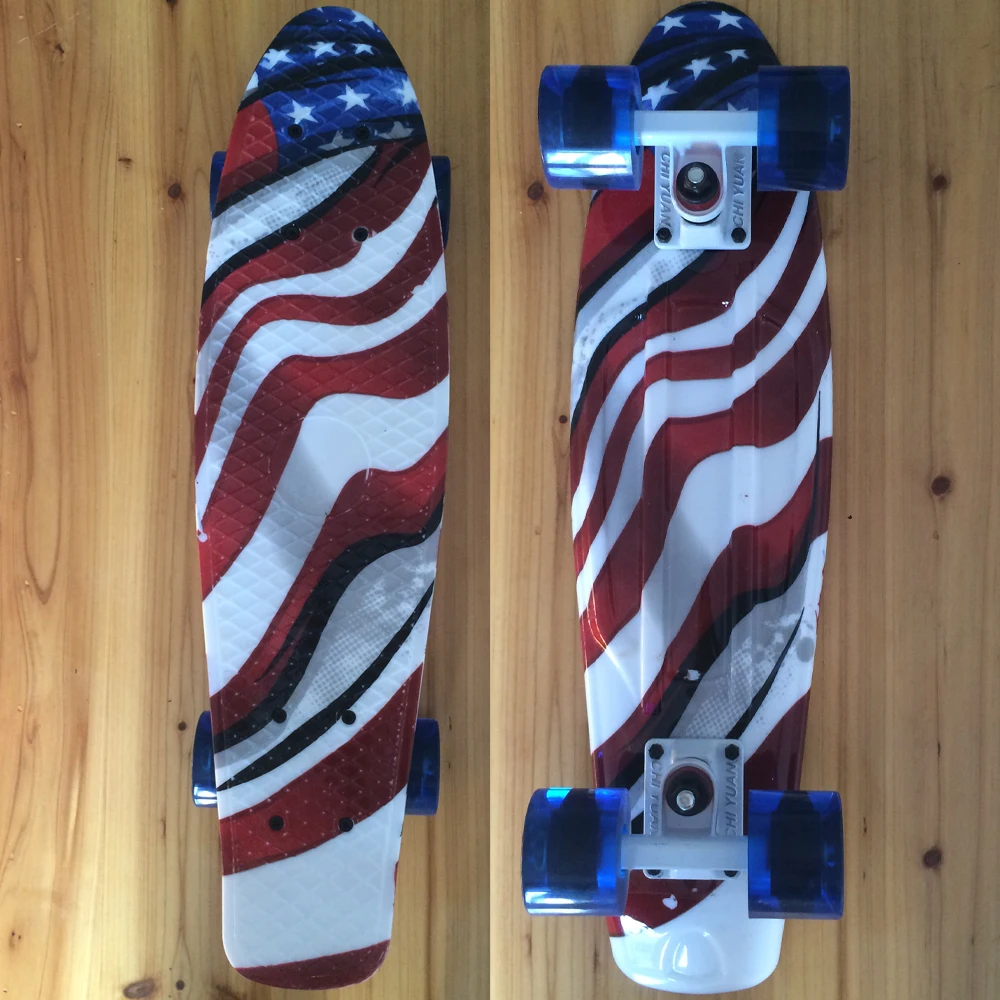 Пластиковый Скейтборд Mini Cruiser Пенни борд графический принт 22X6 дюймов ретро