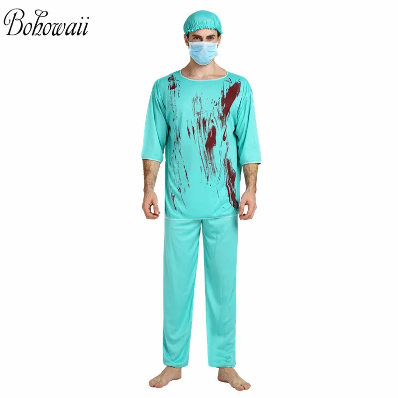 Женское и мужское платье на Хэллоуин BOHOWAII кровавый костюм зомби медсестры врача