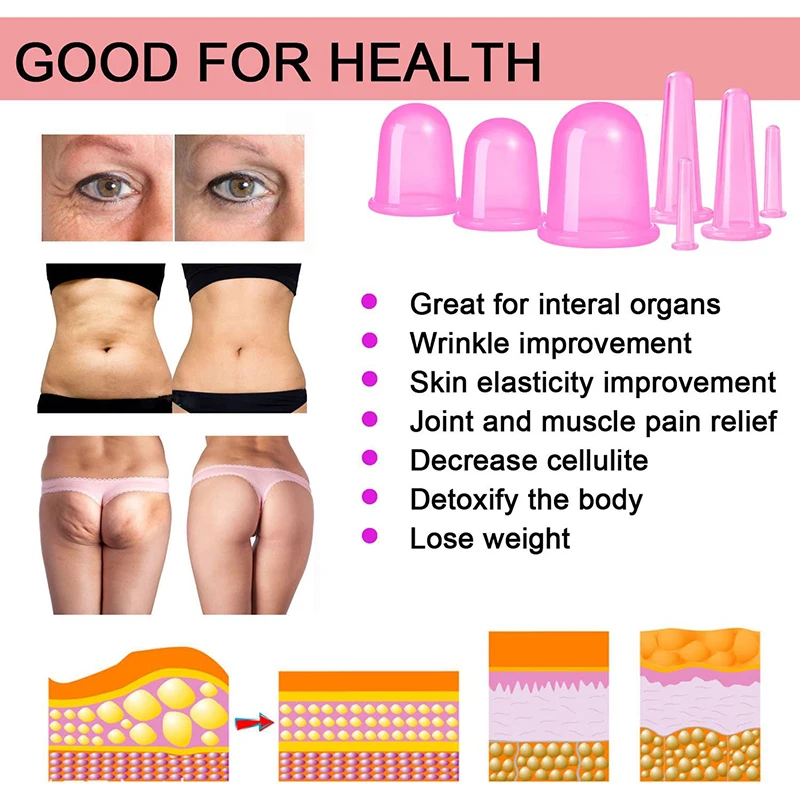 

7pcs/Set Body Massage Cups Vacum Cupping Suction Glasses Face Massage Cans Anti Cellulite Body Pain Relief Cupping Therapy Kit