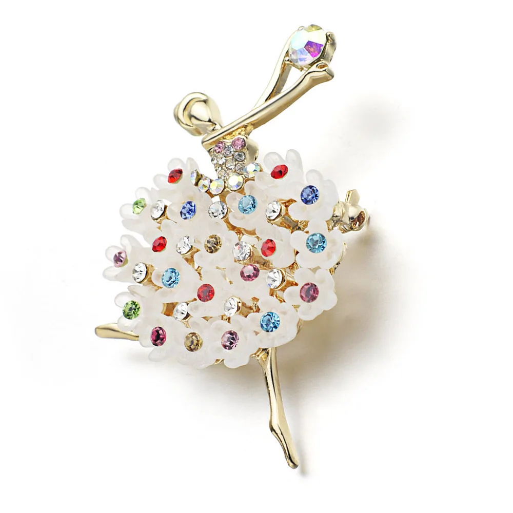 Брошь фантазия булавка многоцветный Кристальный цветок юбка балет аксессуары