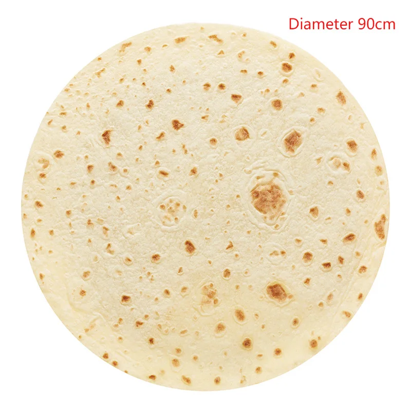 4 Diameter 90cm Одеяло мексиканского буррито для взрослых и детей, Фланелевое мягкое 3D покрывало с рисунком кукурузы, тортилии, пиццы, круглое одеяло, теплое флисовое пляжное одеяло для путешествий - Цвет: 4 Diameter 90cm