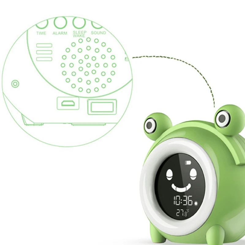 

Baby Childrens USB Charging Clock With Wake Up Light 5-Color Changeable Night Light