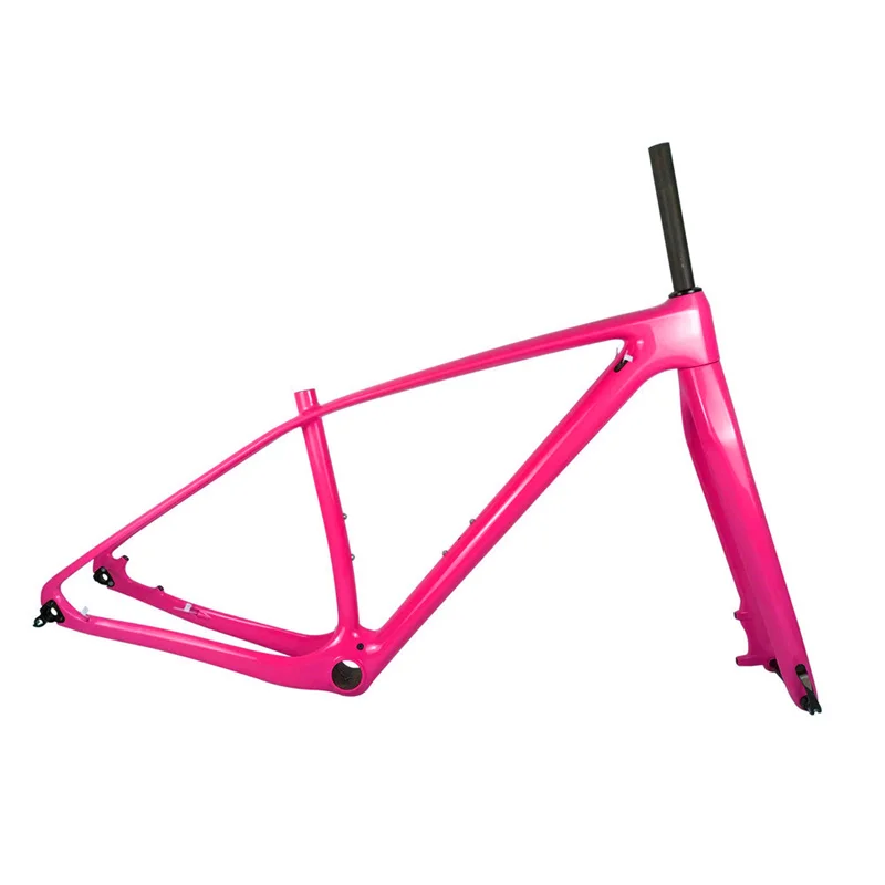Pink Spcycle T1000 карбоновая рама и вилка для горного велосипеда 27,5 er 29ER карбоновые рамы с 15*100 мм через ось вилки PF30 гарнитура - Цвет: Pink