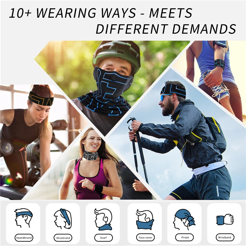 

Anti-ultraviolet Ice Silk Cycling Mask Windproof dustproof Bicycle Mask High Elastic Breathable Headband for MTB,road Bike,Sport