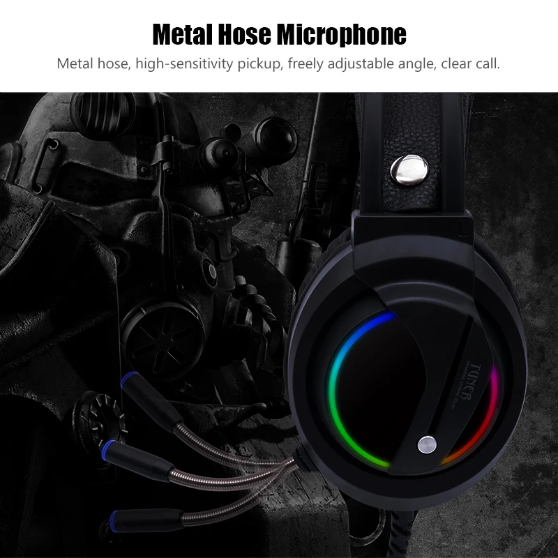 Игровая гарнитура с микрофоном 7,1 Наушники с объемным звуком Проводные RGB задние фонари геймерские наушники для телефона планшет, ПК, Xbox One PS4