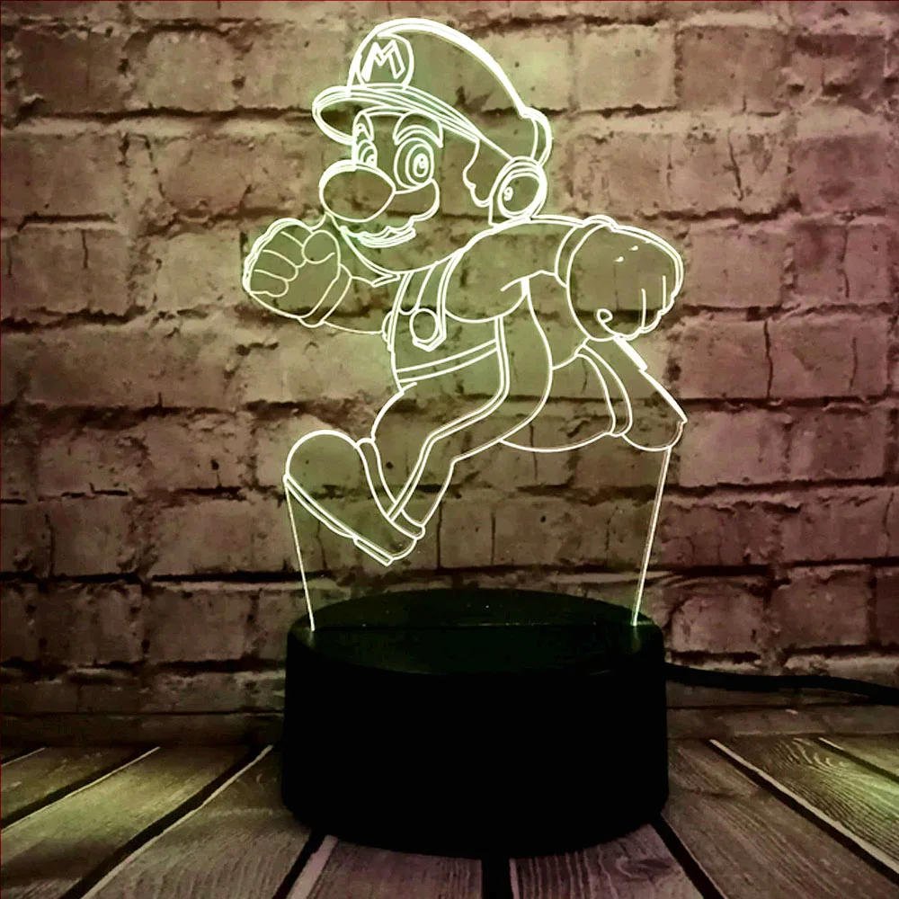 Игра Супер Марио 3D LED ночник настольная лампа USB Зарядка батарея поставка