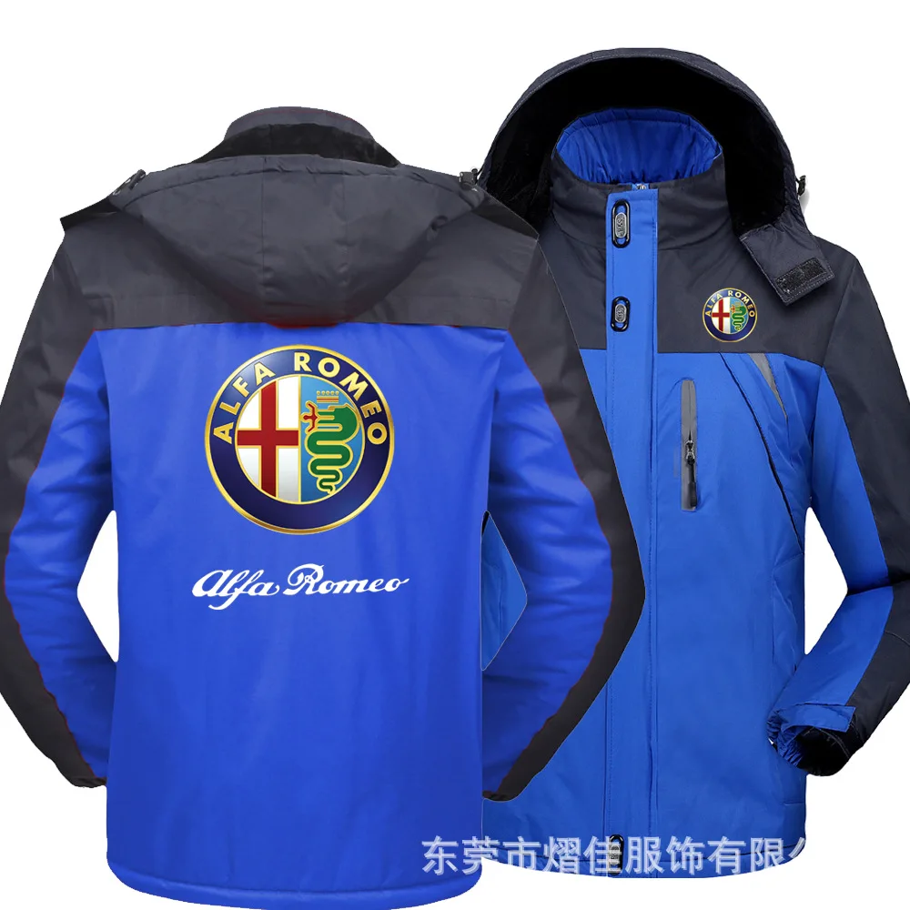 Зимняя Мужская Утепленная водонепроницаемая куртка alfa romeo для походов на