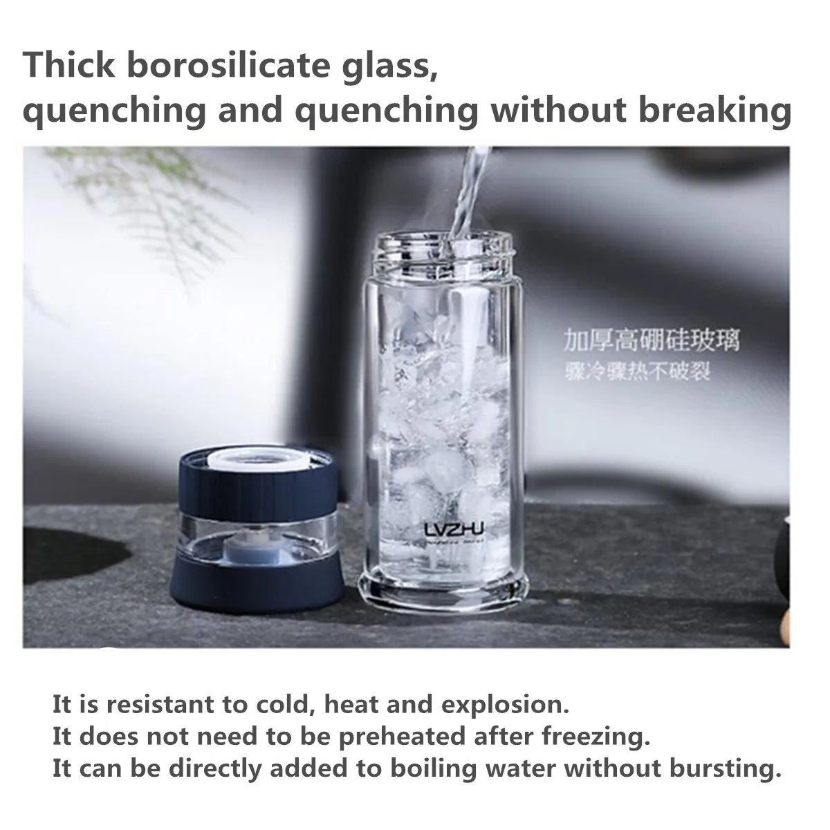 Стеклянная бутылка для воды 300/400 мл термостойкая чашка питьевой дорожная кружка