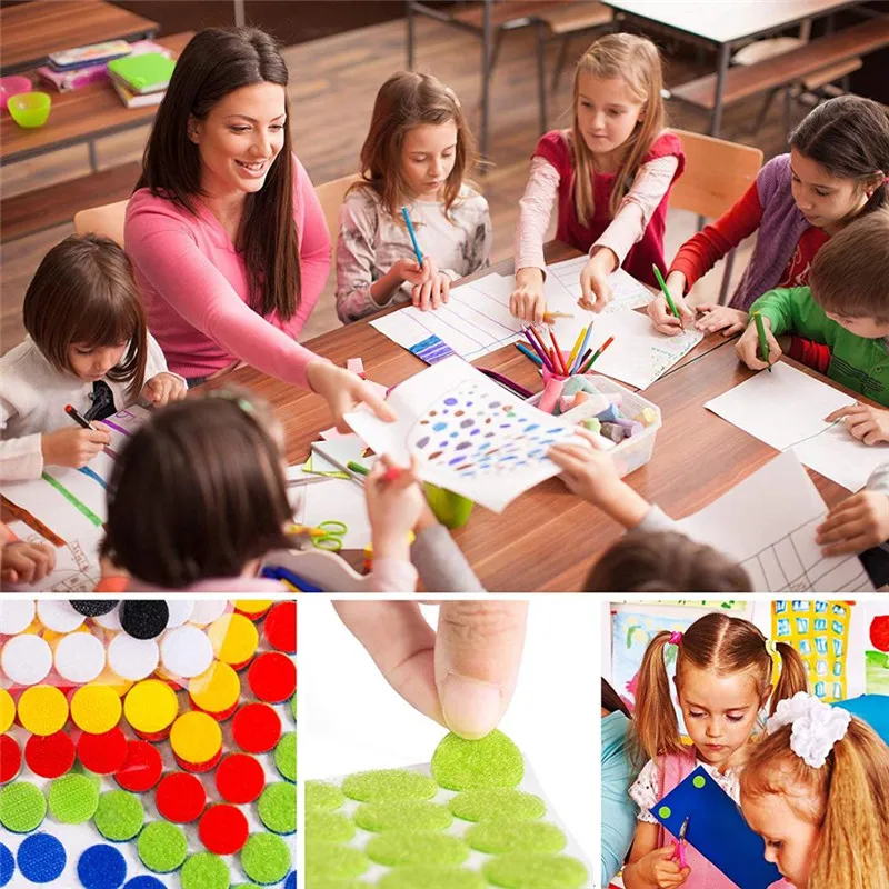 Разноцветные Самоклеящиеся Застежки-липучки нейлоновые круглые петли клейкие