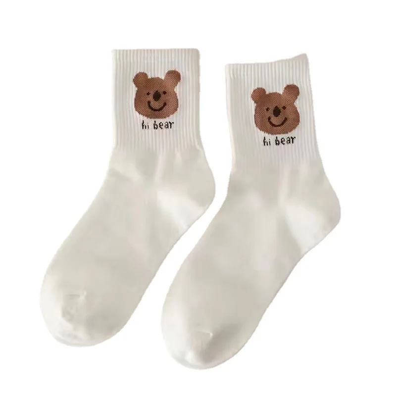 

1@# Stockings Korean Women's Autumn Cute Japanese Harajuku Women's Socks Kawaii Girl Socks Gift Bear Pattern