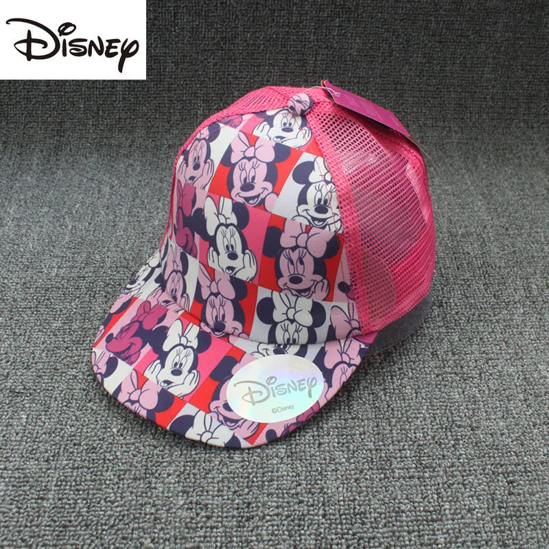 

2021 New Disney Minnie Children's Baseball Cap Cartoon Image Adjustable Mesh Breathable Cute Fashion Casual Girls Sun Hat
