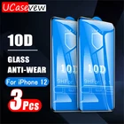 Защитное стекло 10D для iphone 12, 11 Pro Max, SE 2020, 7, 8 Plus, X, XS, XR, закаленное