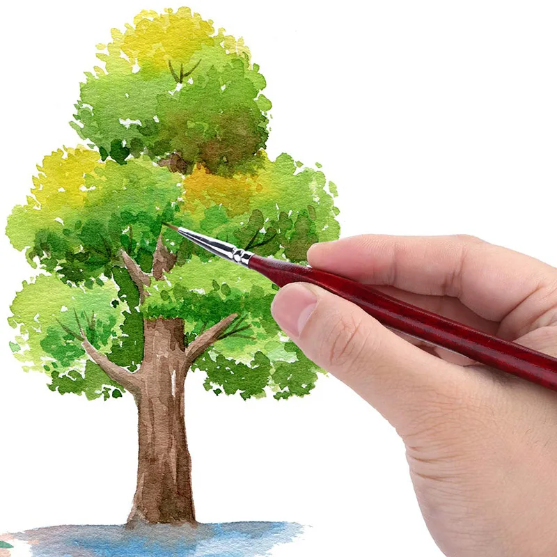 1 шт. миниатюрная кисть для рисования из дерева и соболиного волоса | Дом сад