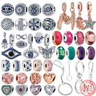 Новый 925 Стерлинговое Серебро Циркон в форме сердца, с рисунком глаза, для бусинами для женщин девушек цепочка на счастье очаровательный кулон, подходит к подлинным браслетам Pandora, фестиваль, хорошее ювелирное изделие, подарок