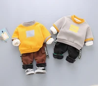 winter baby boys jackets thick warm children letter spring kids plus cashmere two piece teenager clothes outwear high quality