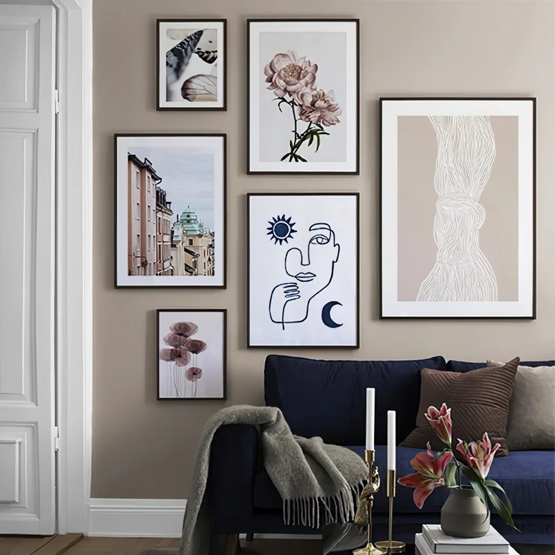 

Scandinavian Plant Flower Butterfly Canvas Painting Nordic Poster Landscape Botanical Print Wall Art Picture Home Decoration