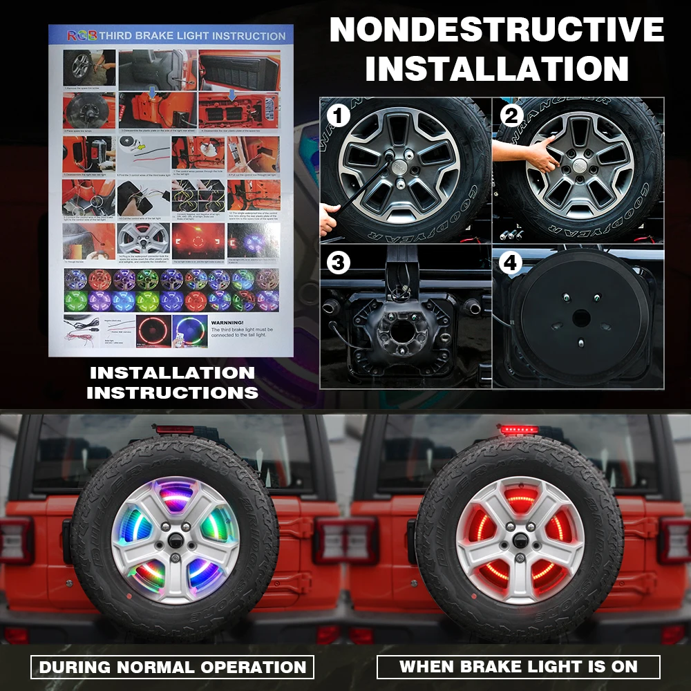 Для светильник s запасное колесо светодиодный Третье кольцо тормозной лампы для