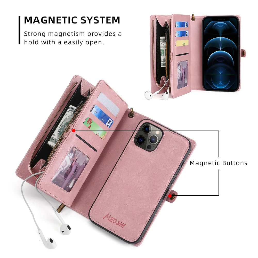 Wallet PU Leather Phone Case Cover For iPhone 6 6S 7 8 Plus X XS XR XSMax SE2020 11 12 13 14 Mini Pro ProMax