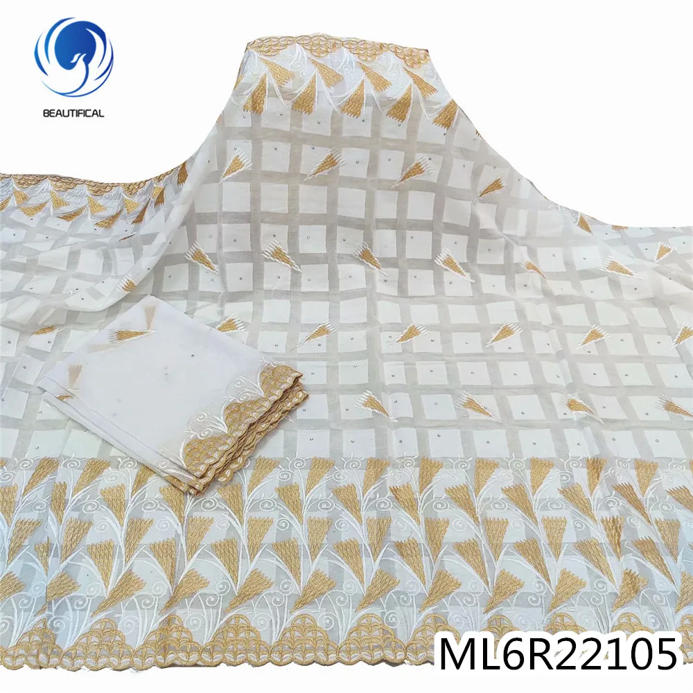 

BEAUTIFICAL cotton white lace fabrics 5+2 yards embroidery voile african nigerian party lace 2020 ML6R221