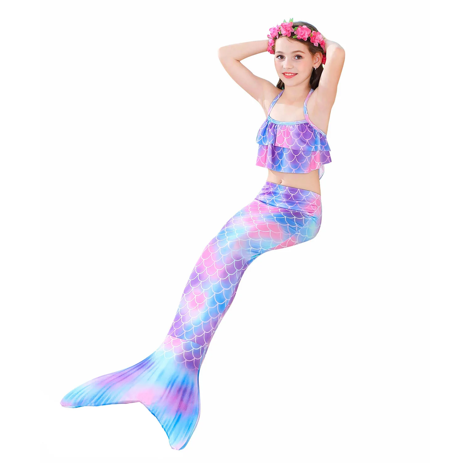 3 шт./компл. маленький одеяло «хвост русалки», костюм, бальное платье принцессы, детское одеяло «хвост русалки» Косплэй, детская одежда для девочек, изысканное купальник костюмы на Хэллоуин