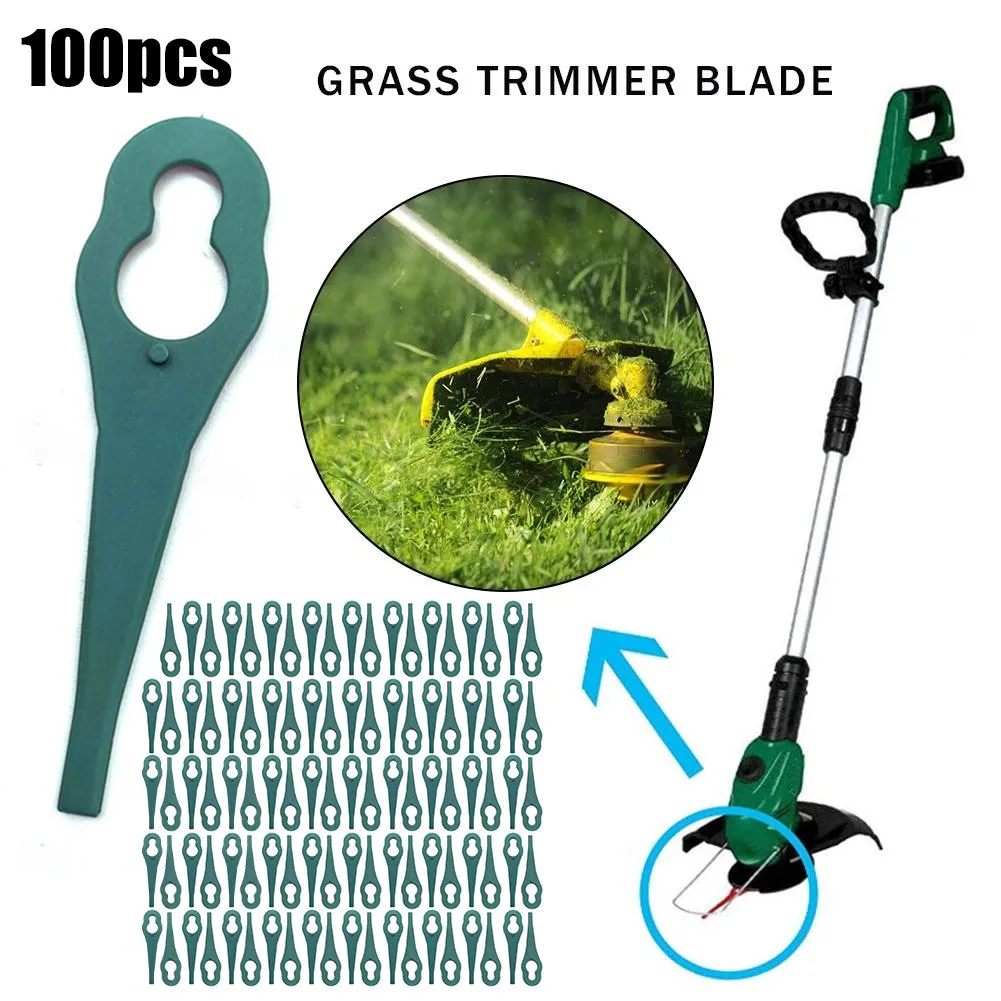 

100Pcs 72MM Grass Trimmer Plastic Blade Brushcutter Head Replacement For Strimmer Garden Lawn Mower Parts