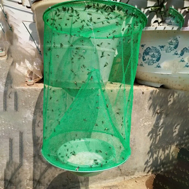 

Garden Fly Pest Killer Reusable Outdoor Hanging Trap Fly Insect Catcher Tools Swatter Home Mosquito Killing Fly Cage Bait Net