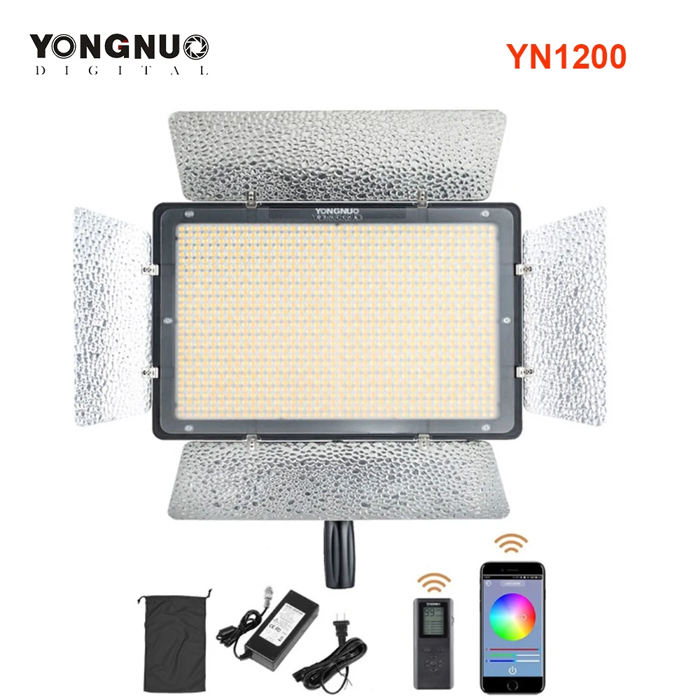 

Yongnuo YN1200 светильник с 3200K до 5600K Регулируемая Цветовая температура для Canon Nikon Pentax SLR камеры видеокамеры