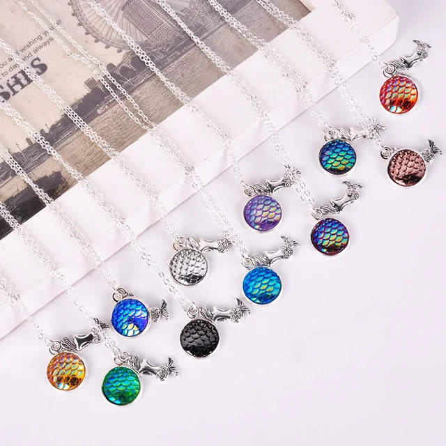 Романтическое ожерелье с подвеской в виде рыбки русалки 10 видов цветов ожерелья