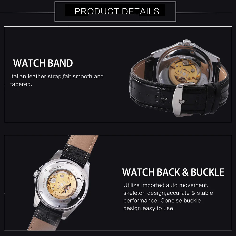 Роскошные Механические Мужские часы Limited Королевского дизайна из голубого