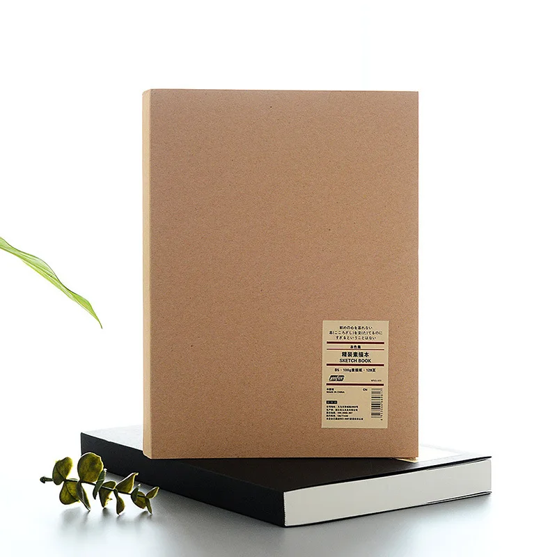 

Kraft notebook Thicken sketchbook, Diary B5 large size, blank 100 GSM paper, 256 pages, Art supplies