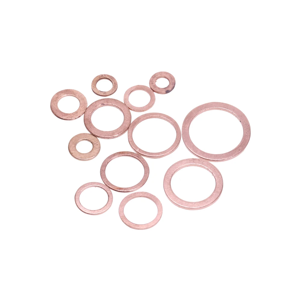 280 шт. 12 размеров Медь шайба комплект прокладок плоские шайбы с коробкой для