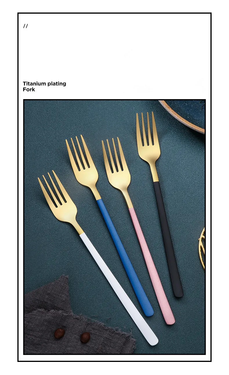 1 шт. 21 см Нержавеющая сталь ложки с длинной ручкой столовая вилка корейский