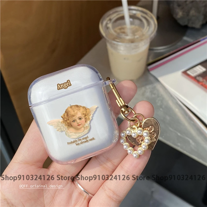 

Luxury Cartoon Angel Baby Painting Earphone Case for Airpods pro/1/2 Soft TPU Case Wireless Bluetooth Earphone Case Accessories
