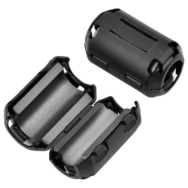 20 Pieces Clip-on Ferrite Ring Core RFI EMI Noise Suppressor Cable Clip for 3mm/ 5mm/ 7mm/ 9mm/ 13mm Diameter Black | Обустройство