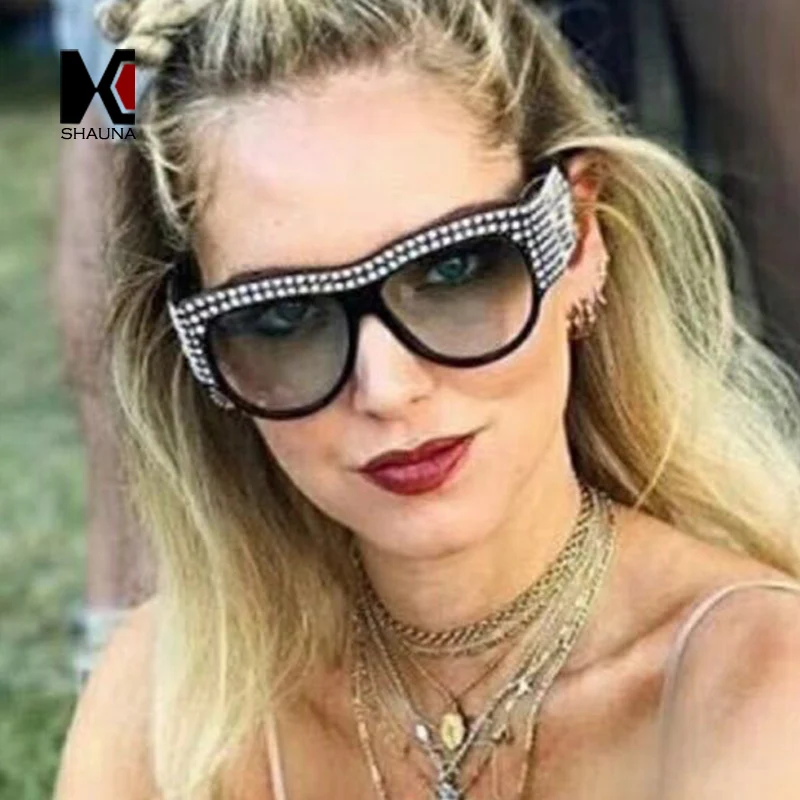 Женские и мужские очки кошачий глаз SHAUNA роскошные солнцезащитные с градиентными