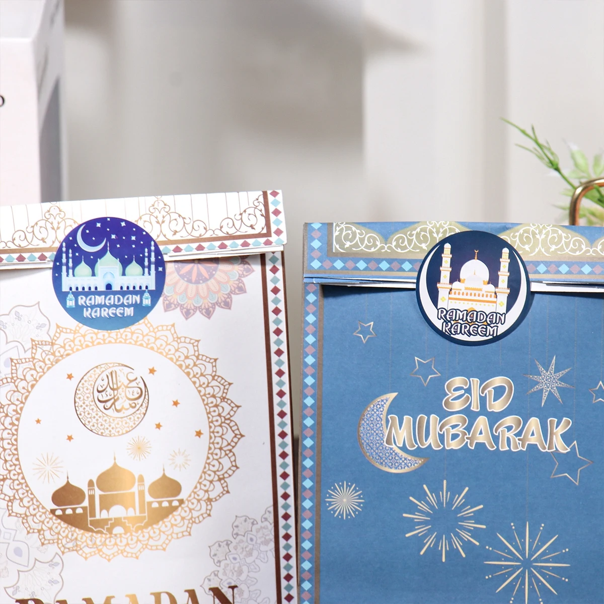 120 шт. бумажных наклеек для украшения Рамадана и Эйда Мубарака, подарочная ярлыковая печать, исламский мусульманский праздничный атрибут