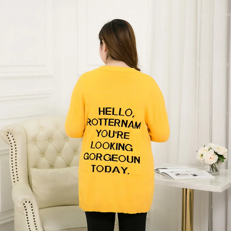 

Large size maternity dress plus fat autumn and winter clothing jacket sweater women's long section shirt tide