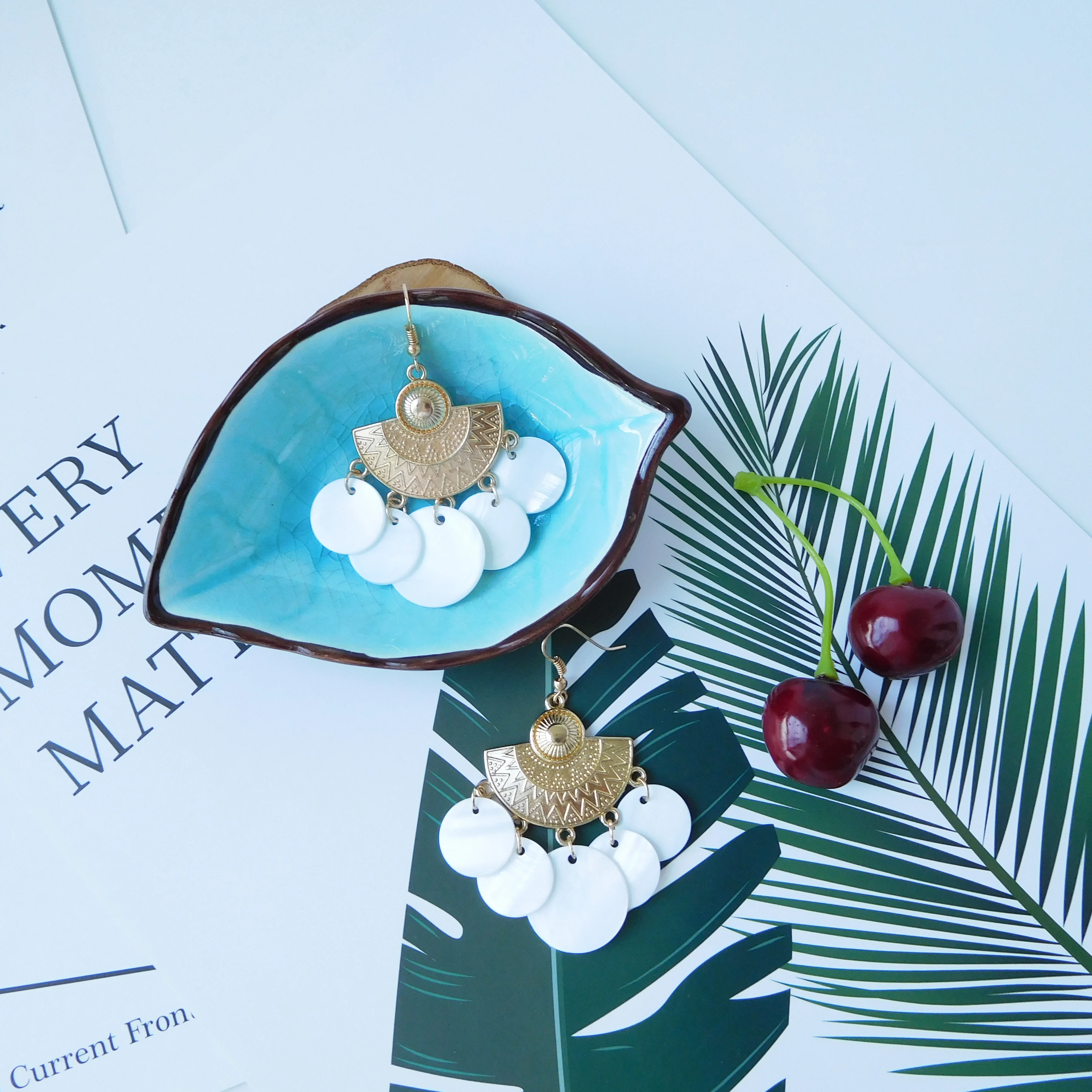 HC модные круглые Висячие Женские серьги летние богемные ювелирные изделия