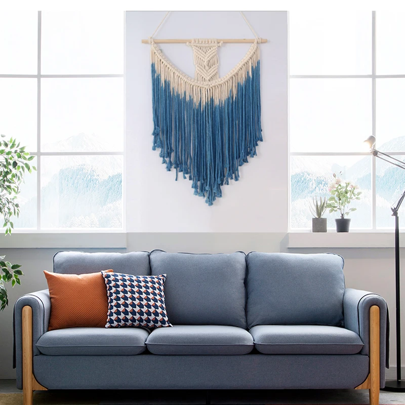 Макраме настенное украшение в стиле бохо шикарное геометрическое для дома 100%