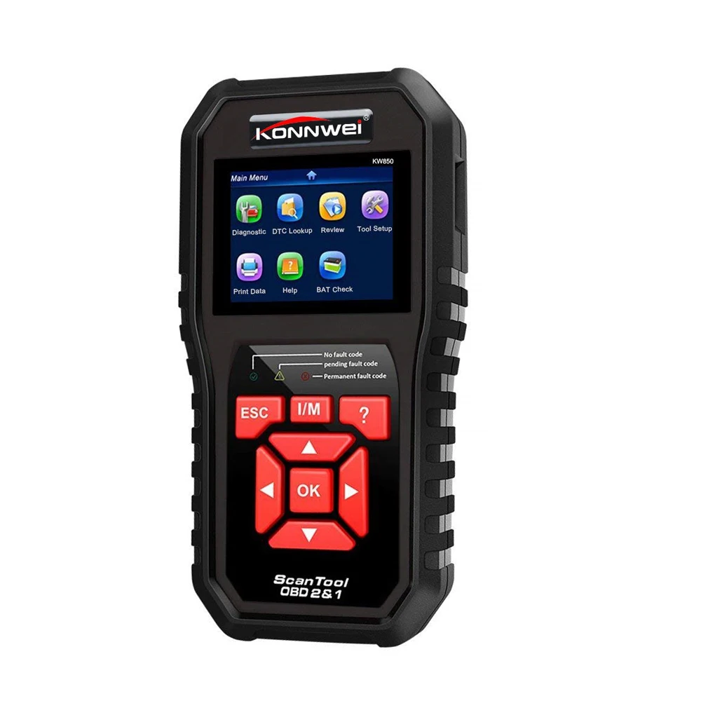 Black KONNWEI KW850 OBD2 сканер Многоязычный Полный OBD 2 функция автоматический диагностический инструмент кВт 850 лучше, чем Autel AL519 NX501 AD310 - Цвет: Black