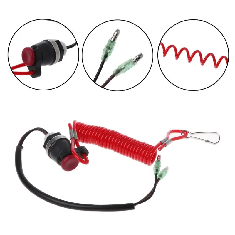 

1 Set Boat Outboard Engine Motor Kill Stop Switch Motorboat Safety Tether Lanyard Cord Switch For Yamaha Marine Mercury Tohatsu