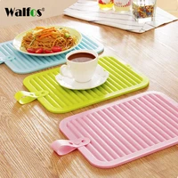 walfos 1pc big size 11 68 86 inch silicone heat resistant pad non slip drain tableware mat silicone drying mat